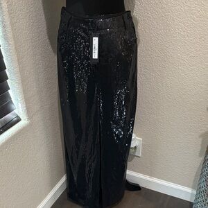 Steve Madden Black Sequin Maxi Skirt